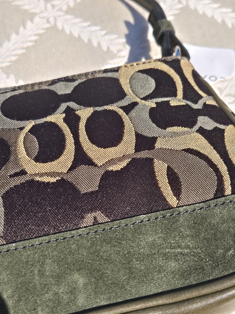 Coach Small Signature Shoulder Bag in Olive and Khaki D04J-7027-NEW - Picture 2 of 12